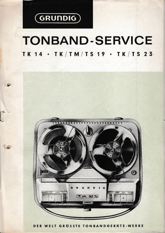 Guía manual de servicio para Grundig TK 14, TK/TM/TS 19, TK/TS 23 Foto 1 de 1