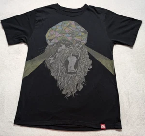 Spacecraft Large Black T-Shirt Lion Graphic Art Geometric Halo Rasta Laser - Picture 1 of 7