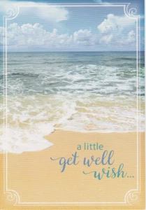Get Well Card & Envelope: Ocean View, 2 Corinthians 12:9 - Faithfully Yours