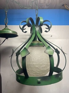 Wrought Iron ART CRAFT CHANDELIER Ceiling LiGHT Fixture - Picture 1 of 13