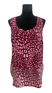 Juicy Couture Red Animal Print Sequin Accent Sleeveless Blouse Size XL - Picture 1 of 6