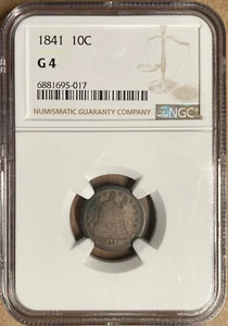 1841 NGC G4 Liberty Seated Dime 10c - Picture 1 of 2
