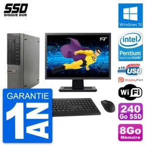 PC Dell Optiplex 990 DT Bildschirm 19 " Intel G630 RAM 8Go SSD 240Go Windows 10 - Bild 1 von 9