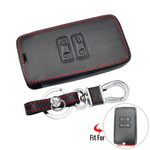 Funda protectora de cuero PU 2 botones control remoto sin llave negra para Renault - Imagen 1 de 6