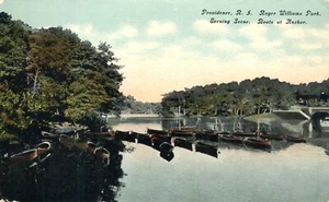 Postal de Providence Rhode Island Roger Williams Park Boats in the Evening - Imagen 1 de 2