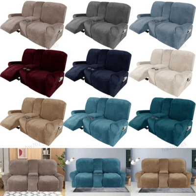 Stretch Velvet Recliner Couch Cover Loveseat Sofa Cover Slipcover Protector - Image 1 of 4