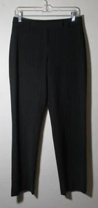CALVIN KLEIN Black Pin Striped Wool Dress Pants Women's Size 4 - Picture 1 of 5
