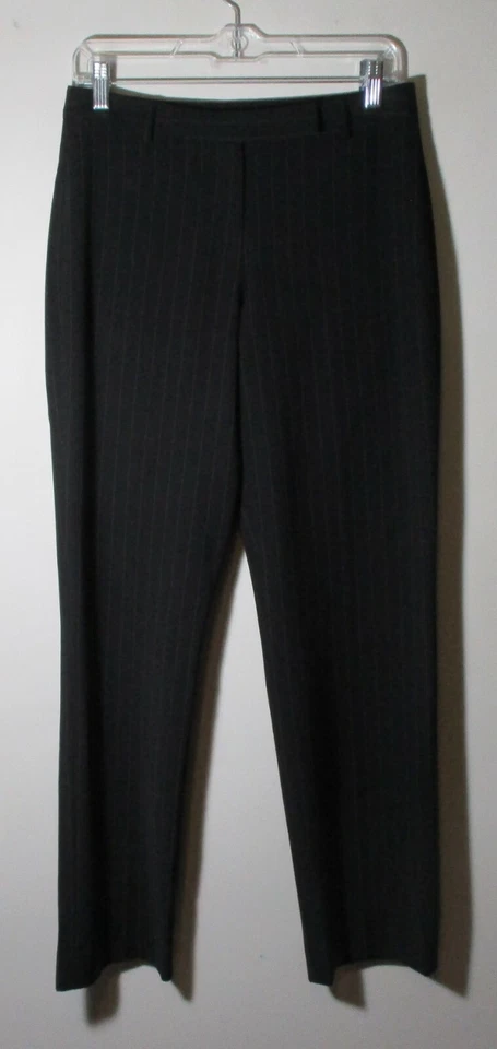Pantalones de vestir para mujer CALVIN KLEIN negros a rayas de lana talla 4 Foto 1 de 4