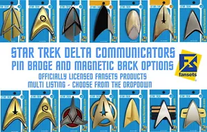 STAR TREK Delta Communicators Pin Or Magnetic Backed - Fansets - Your Choice - Picture 1 of 81