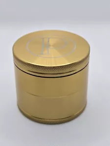 4-Piece 2inch Spice Herb Grinder Metal Herb/Spice Grinder 45 Sharp Gold 2-in-1 - Foto 1 di 6