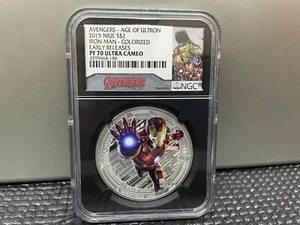 2015 NIUE Silver Marvel Avengers IRON MAN NGC Pf70 Early Releases - Bild 1 von 8