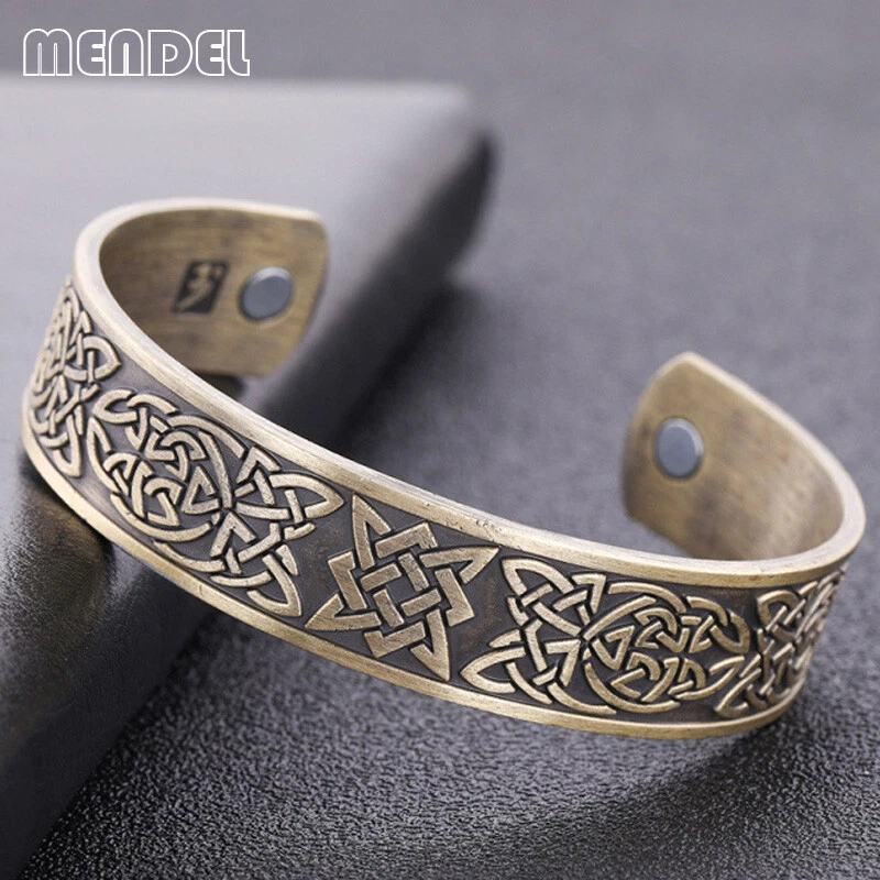 Pulseira masculina MENDEL vintage nórdica viking celta trindade nó punho irlandês - Imagem 1 de 4