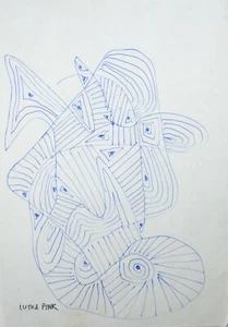 Lutka Pink - Drawing Original - Felt - Zig Zag 33 - Picture 1 of 2