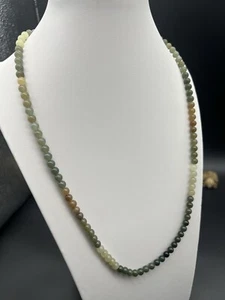6mm Hetian Qiemo Jade 108 Beads Necklace 新疆和田玉且末料渐变多宝108圆珠脖挂~多圈手串 - Picture 1 of 10
