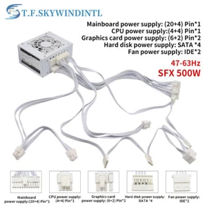 NEW SFX 500W ATX Power Supply Fully Modular, with 4+4 PIN CUP Power Supply White - Picture 1 of 10