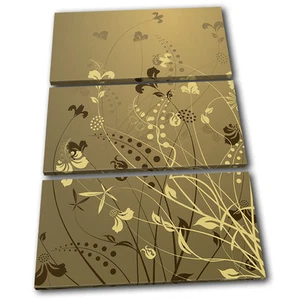 Floral Swirls Abstract TREBLE CANVAS WALL ART Picture Print VA - Picture 1 of 1