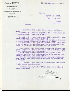 Lettre + enveloppe timbrée adressées au Baron Edgard de Selys Longchamps - Picture 1 of 2