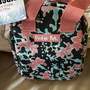NUEVO CON ETIQUETAS PAQUETE REFRIGERADOR Bolsa de Almuerzo Personal Aislada Rosa Ceniza Floral NUEVO - Imagen 1 de 6