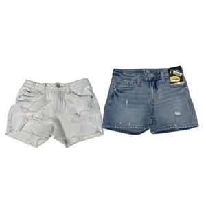2 NWT New Art Class Girls Small (6/7) Factory Distressed Denim Jean Shorts - Picture 1 of 3