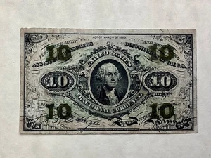 ~US FRACTIONAL CURRENCY 10 CENTS - THIRD ISSUE RED REVERSE - FR 1251 - Picture 1 of 2