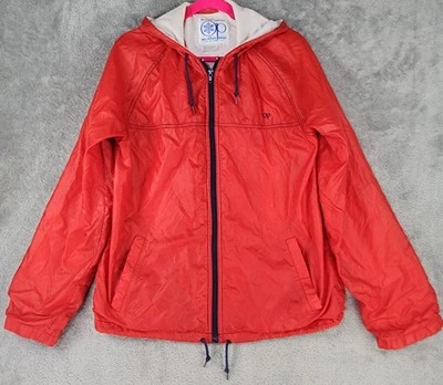 Ocean Pacific OP Jacket Mens Medium Red Full Zip Hooded Vintage Windbreaker - Image 1 of 4