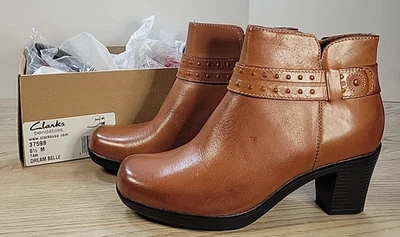 Clarks Dream Belle Botas Cuero Marrón Botines con Cremallera al Tobillo Para Mujer Talla 6.5 M Nuevas Foto 1 de 4