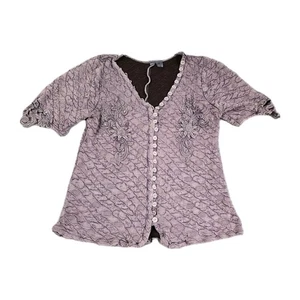 De Colección Josephine Top Rubor Rosa Elástico Bordado Floral ITALIA Coqueta Femenina - Imagen 1 de 8