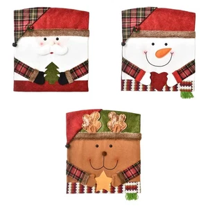 Christmas Back Chair Cover Dining Chair Decoration Slipcover Linen, Flannel - Picture 1 of 21