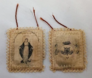 Scapolare religioso cattolico vintage Beata Madre Vergine Maria - Foto 1 di 4