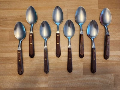 (8) Cucharas de mesa 7,25" Washington Forge Town and Country cubiertos de acero inoxidable EE. UU. Foto 1 de 4