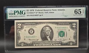 1976 $2 Two Dollar- FRN-Atlanta-⭐STAR note⭐-(F* Block) PMG 65 EPQ - Picture 1 of 2