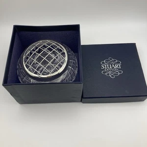 Stuart Kristall Shaftesbury Rose Schale geschliffenes Glas mit Silberteller Gitter verpackt  - Bild 1 von 12
