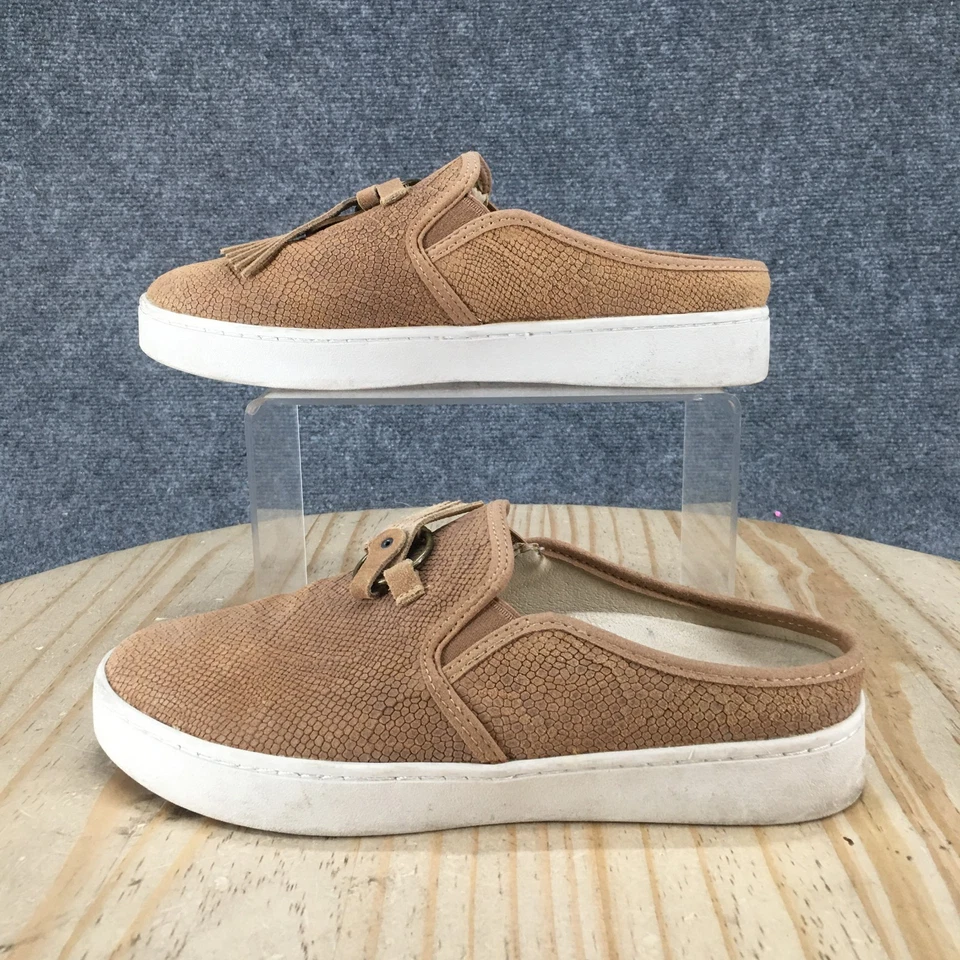 Spenco Sandals Womens 7 B Bindie Embossed Slip On Mules Brown Suede Casual - Image 1 of 4