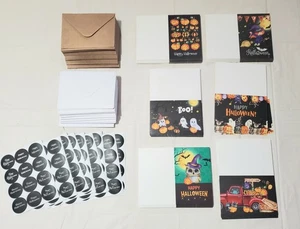 Winlyn 120 Sets of Halloween Cards Envelopes Stickers 6 Different Desings - Picture 1 of 13