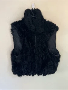 Echtfell Weste schwarz Leder L Innenfutter Luxus - Bild 1 von 13