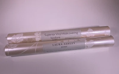 2x Laura Ashley Isidore Linen Superior Vinyl Wallcovering Batch W068295-A/1 New - Image 1 of 4