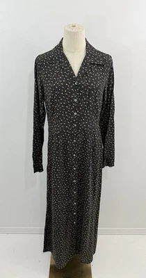 VTG Eddie Bauer S Ditzy Floral Button Rayon Dress Cottagecore Long Pockets 086 - Image 1 of 4