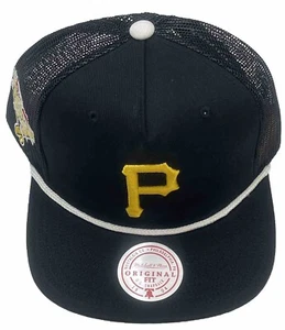 NEW MITCHELL & NESS MLB ROPER TRUCKER PITTSBURGH PIRATES SNAPBACK CAP HAT - Picture 1 of 4
