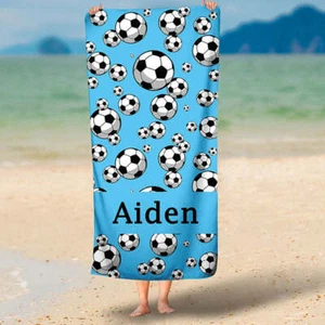Personalized Summer Football Sport Party Beach Towel - Picture 1 of 12