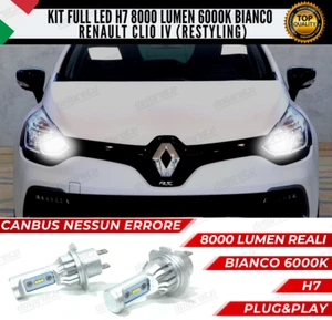KIT FULL LED RENAULT CLIO IV H7 ANABBAGLIANTI 6000K BIANCO 8000 LUMEN 100%CANBUS - Picture 1 of 11