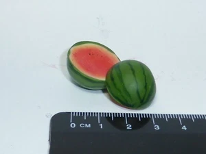 1:12 Scale 2 halves  Red Watermelon Fruit  - Picture 1 of 1