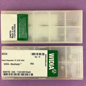 10 Stück WIDIA MANCHESTER 507 243 Separator Inserts 3/32”; 18°R; M40🎯Machinist - Bild 1 von 1