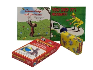 Curious George Card Game-Candy Game-Tin w Note Pads + Book & The Bunny-Free Ship - Picture 1 of 15