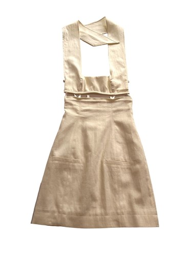 Jacquemus Grembiule Le Splash Mini Abito in Crema