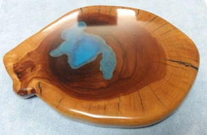 Unique Cheese/Food Serving Plate - Apple tree live edge Hardwood + Epoxy resin - Picture 1 of 11