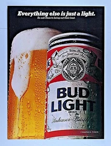 Bud Light Everything Else Is Just A Light Vintage 1986 Original Print Ad 8.5x11" - Picture 1 of 6