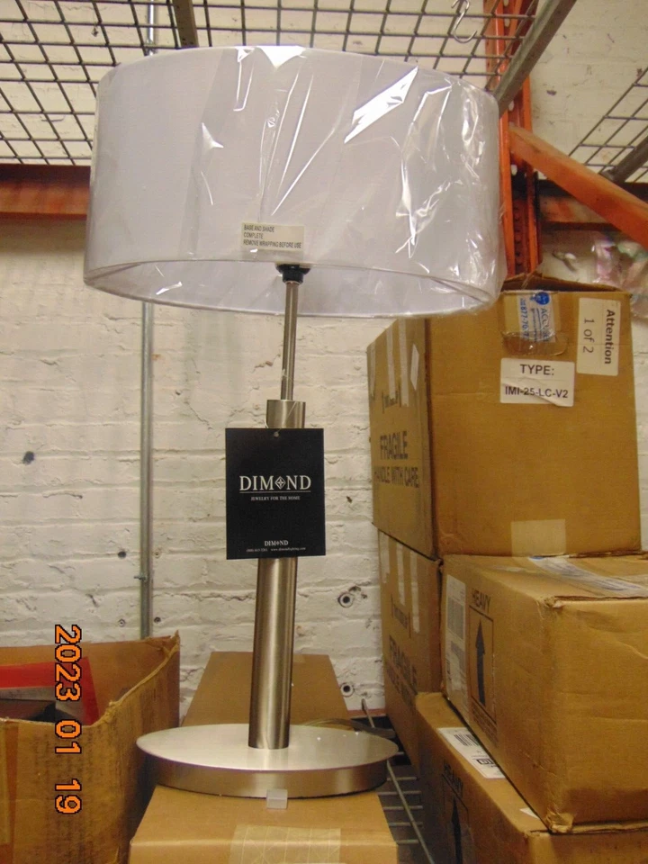 (1) NUEVA Lámpara de Mesa Dimond Lighting D2549-LED Port Elizabeth Níquel Satinado Foto 1 de 4