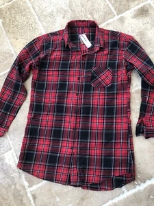 La Senza Red & Black Checked Brushed Cotton Lounge Wear / Nightshirt / Size M - Picture 1 of 7