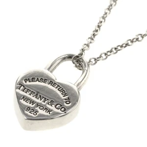 Tiffany & Co.Return to Heart Lock Pendant Necklace Sterling Silver 925 F/Japan - Picture 1 of 6