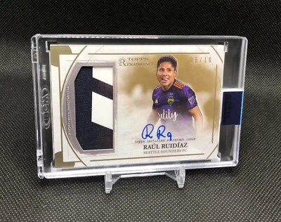 2022 Topps MLS RENAISSANCE Raul Ruidiaz /10 ENCASED ON CARD AUTO PATCH GOLD SSP! - Image 1 of 4